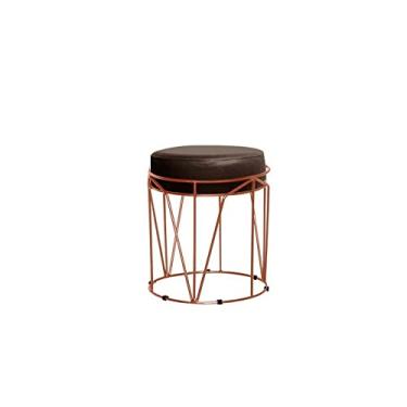 Imagem de Puff Aramado Redondo Bronze Babu Corano Marrom- V&G Decor