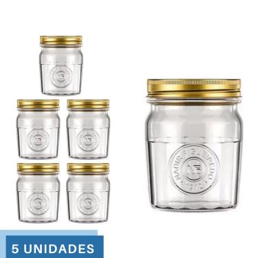 Imagem de 5 Pote Americano Mantimento Café Vidro Vintage 500ml Nadir