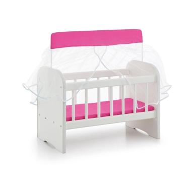 Imagem de Berço Para Boneca Ninar Com Enxoval Pink