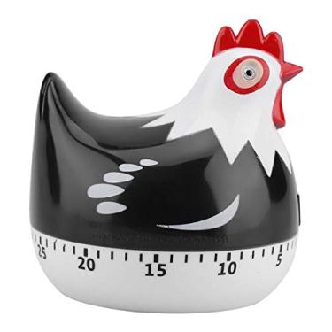 Imagem de Temporizador de contagem regressiva de padr?o de frango,lembrete de temporizador de cozinha para cozinhar assar(Black), Lembrete de cron?metro cozinha contagem regressiva padr?o frango para cozi