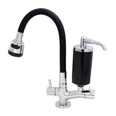Imagem de Torneira Com Filtro Cozinha Mesa Duplo Jato Gourmet Black