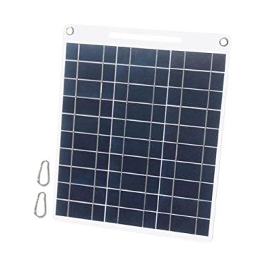 Imagem de burko Painel solar 13 w 5 v com porta usb dupla 2 peças mosquetão célula solar de silício policristalino para acampamento ao ar livre escalada caminhadas viagens compatível para smartphones