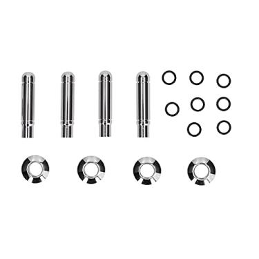 Imagem de Acouto Kit de fechadura de porta de carro - Conjunto de pino e tampa de fechadura de porta prata cromada com puxador interno cromado ABS