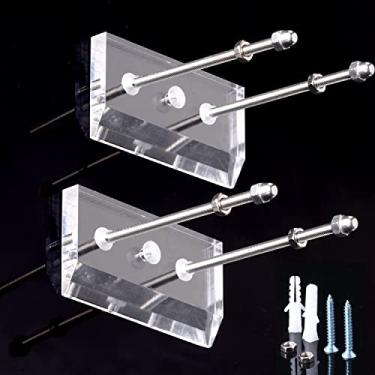 Imagem de BUIYLV Suporte de skate 2 peças Suporte de parede para exibição e armazenamento de skate