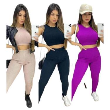 Imagem de Conjunto Calça + Cropped Plus Size Xg Ccg - Shop.Imperial