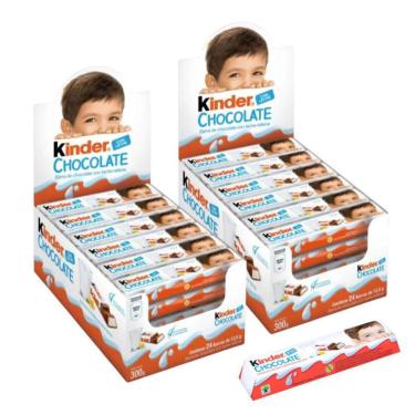 Imagem de Chocolate Kinder, 2 Caixas com 24 Barrinhas