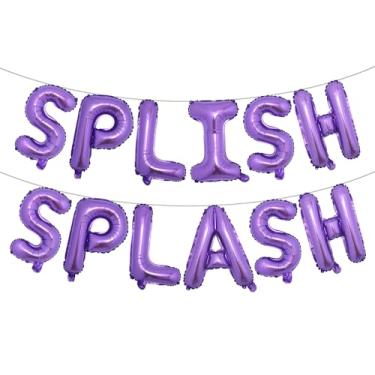 Imagem de Splish Splash Birthday Decoration Boy Splish Splash Birthday Bash Party Supplies Splish Splash Birthday Balloons Pool Birthday Party Decoration Balloons (SPLISH SPLASH Purple)