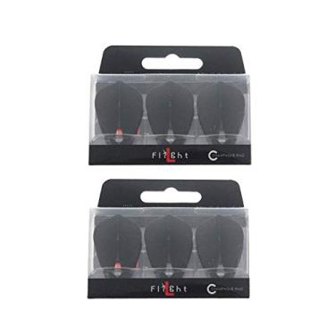 Imagem de Voos de dardo estilo L: L4 PRO Kite - Pacote com dois - para dardos de ponta macia e ponta de aço - Preto