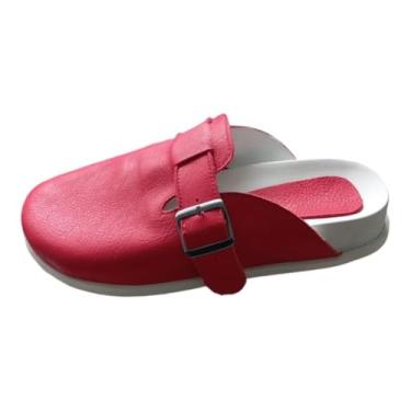 Imagem de CHINELO BABUCHE BIRKEN DE COURO FEMININO COMFORT LA HOYA REF 25507 (VERMELHO, BR, Adulto, Numérico, 38)