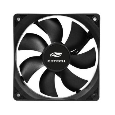 Imagem de Fan Cooler 120mm Ventoinha Pc 12cm Preto Sem Led Full Black - C3TECH, 