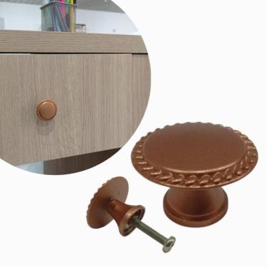 Imagem de Kit 6 unidades puxador botão para móveis - Telis Ferragens, ROSE FOSCO