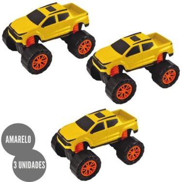 Imagem de 3 Caminhonete Amarelo Sara X Brinquedo Infantil Criança - Omotcha