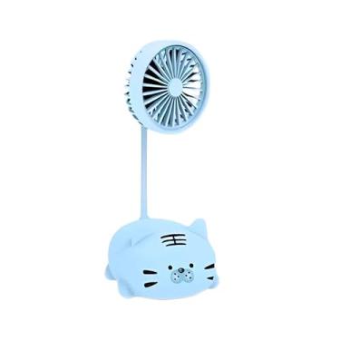 Imagem de Mini Ventilador Usb Recarregavel Secador Cílios Maquiagem (Azul)