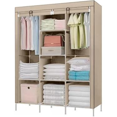 Imagem de Guarda Roupas Desmontável Com 8 Divisores Bege Yikasa