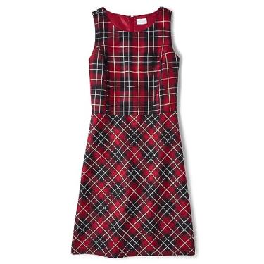 Imagem de The Children's Place Vestido feminino de manga curta, Xadrez vermelho, 46
