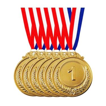 Imagem de Jauisus 6 peças de medalhas de ouro para prêmios para crianças e adultos, medalhas de prêmio de metal de 1º lugar prêmio de prêmio olímpico prêmios vencedores para esportes, festas, torneios, prêmios, competições, 5 centímetros