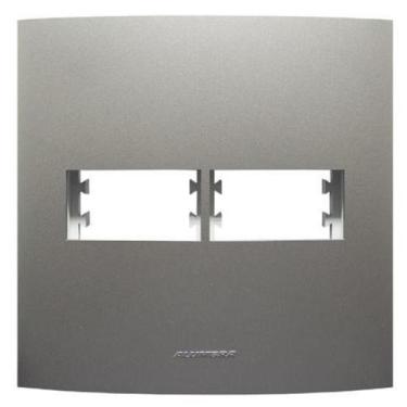 Imagem de Placa 4x4 c/ Suporte p/ 2 Módulos Inova Pro Class Titanium Alumbra