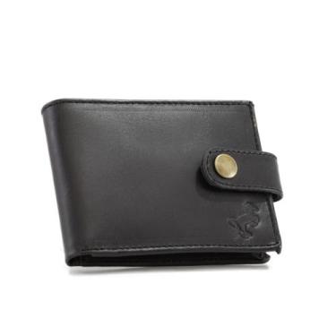 Imagem de Carteira Clássica Porta CNH Cartões em Couro Masculina com Fecho - Use