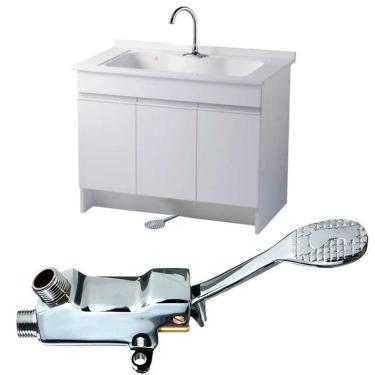 Imagem de Torneira Valvula Acionamento Com Pedal Controle Hospital Clinica Laboratorio Medico Ban...
