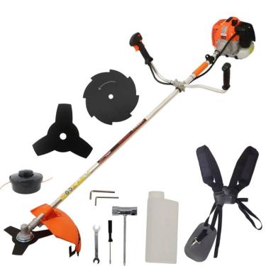 Imagem de ROCADEIRA PROFISSIONAL A GASOLINA VULCAN TRENT VR520 H / VR520H 52cc 2,5HP com Faca 3p + Lamina 8 Pontas p/ Troncos