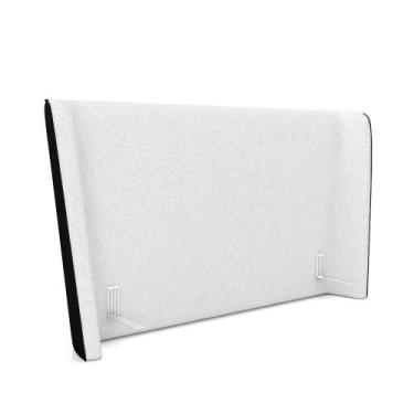 Imagem de Cabeceira Design para Cama Casal Torres Pés em Madeira PU/Bouclê Preto