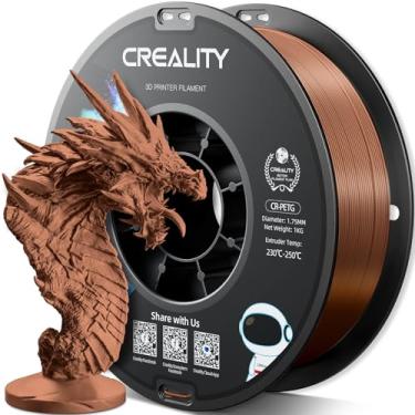 Imagem de Filamento de impressora 3D Official Creality PETG 1,75 mm 1 kg (2,2 lbs), alta precisão, forte resistência, sem odor, melhor fluxo à prova de umidade, filamento final de impressão 3D (marrom)