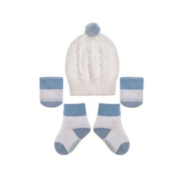 Imagem de Kit p/ baby branco e azul claro ref-22402001 - LEKE  MEIAS