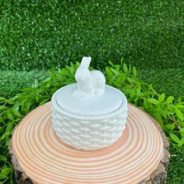 Imagem de Pote Decorativo de Páscoa Bomboniere - Coelho branco - 12cm - 1 unidad