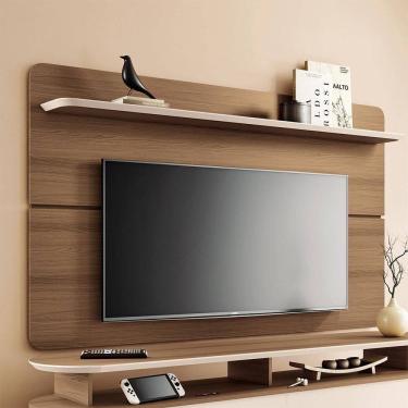 Imagem de Painel Suspenso Decorativo 1.8 Tv Até 70 Pol. Sala De Estar Kirby Castanho/off White G26 - Gran Belo