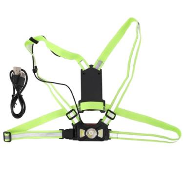Imagem de Luzes de peito para corrida noturna QANYEGN, luz de peito para corrida recarregável, fontes de luz duplas IP55 à prova de água para ciclismo, iluminação esportiva para caminhada,