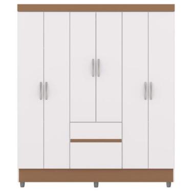 Imagem de Guarda Roupa Casal 6P 2G 153 cm 10091 Branco Camarim VLR - Milani Stor