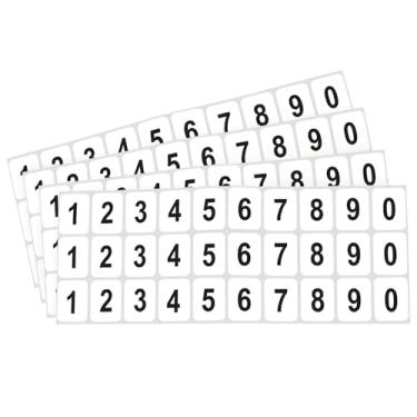 Imagem de ChromaLabel 1 x adesivos de números de 1,9 cm, 300 etiquetas, 10 folhas/pacote, branco