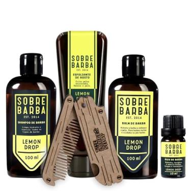 Imagem de Kit Para Barba Sobrebarba Lemon Drop - Shampoo + Balm + Óleo + Esfoliante + Pente