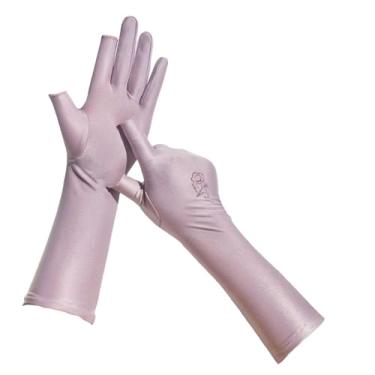 Imagem de oshhni Luvas de proteção solar para mulheres luvas de verão finas leves com dedo lutas solares de dedo solar para golfe ciclismo de ciclismo de viagem, Tolet