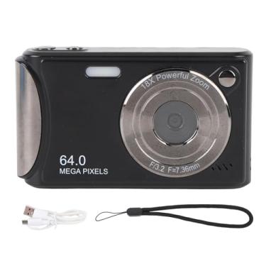 Imagem de Câmera Digital 4K para Fotografia, 64MP 18x Zoom Digital AF Auto, Foco na Câmera de Viagem Compacta Recarregável Portátil para Reuniões