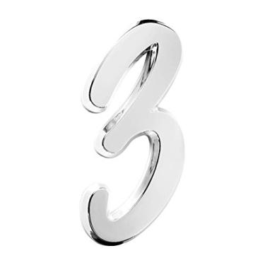 Imagem de Número Residencial Para Casa 3 Espelhado 3D 22cm