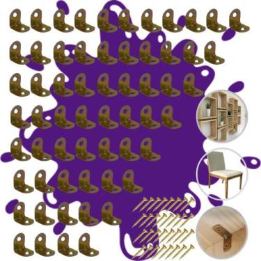Imagem de Kit 10 Cantoneira L Reforço Moveis 30x30 + 200 Parafusos  - STORE SHAR