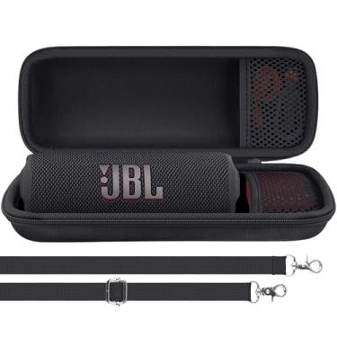 Imagem de Aenllosi Capa rígida para alto-falante Bluetooth JBL Flip 7/Flip 6/Flip 5 Protable com alça de ombro ajustável, preta (apenas capa)