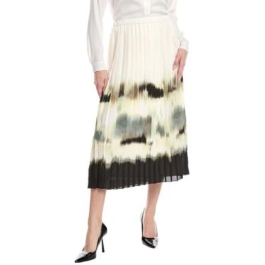 Imagem de Anne Klein Saia plissada feminina (forrada), Pomba branca multi, PP