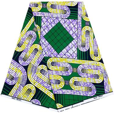 Imagem de HongyuAmy Tecido africano Ankara Print Kente 1 jarda cera africana (A10)