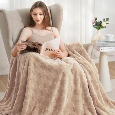 Imagem de Zyrah Mantas supermacias para sofá cobertor de lã leve decorativo felpudo aconchegante para sofá cadeira cama (B-marrom, solteiro (152 x 203 cm))