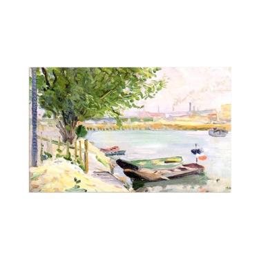 Imagem de Paul Signac Famosas Pinturas-Impressas em Tela-Margem rio-Moderno Pôster Decoração Sala de Estar e Quarto 30x50cm12x20in Sem Moldura