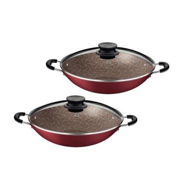 Imagem de KIT - 2 Panelas WOK 6L Alumínio 36 cm Paris Vermelho - Tramontina