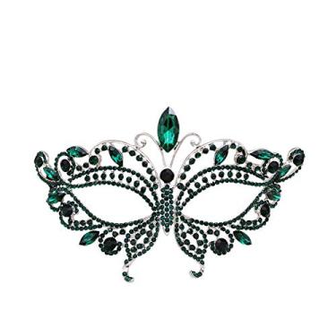 Imagem de Miallo Máscara tapa-olhos com strass para noivas, festa de Halloween, Estilo 6#, 6.7 inch