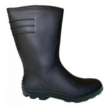 Imagem de Bota De Pvc Forrada Impermeável Borracha Motoboy Chuva Moto - Preto - 