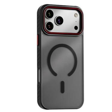 Imagem de LTLMYDAM Capa elegante para iPhone 17 Pro Max/17 Pro/Air/17, capa magnética fina antiqueda antiamarelamento transparente para celular suporta carregamento sem fio, preta, 17 Pro Max