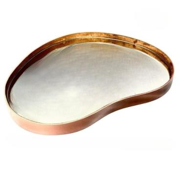 Imagem de Bandeja Decorativa Espelhada e Orgânica Para Organização de Casa Centro de Mesa Banheiro e Festas(N6 MARRON)