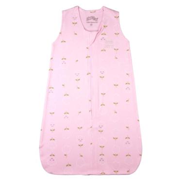 Imagem de Casulo Pijama Saco de Dormir Bebê Menina Suedine Estampado Tulipas 100% Algodão (Rosa, P)