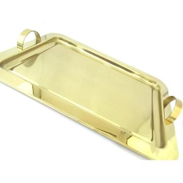 Imagem de Bandeja Retangular Dourada Grande