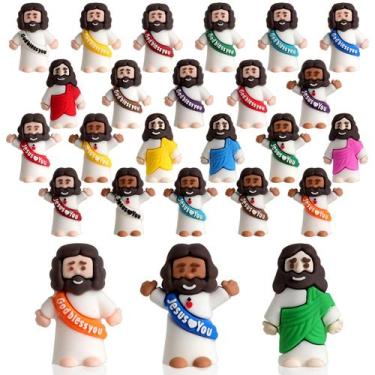 Imagem de Puppet AMZFAVOR 50 peças de mini figuras de Jesus multicoloridas em PV